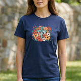 Faith Floral T-Shirt — Vintage Cross & Flowers Christian Tee
