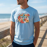 Faith Floral T-Shirt — Vintage Cross & Flowers Christian Tee