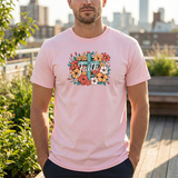 Faith Floral T-Shirt — Vintage Cross & Flowers Christian Tee