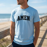 Amen Graphic Tee — Vintage Black Text Christian T‑Shirt