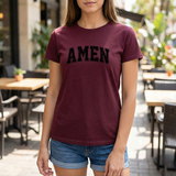 Amen Graphic Tee — Vintage Black Text Christian T‑Shirt