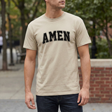 Amen Graphic Tee — Vintage Black Text Christian T‑Shirt