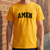 Amen Graphic Tee — Vintage Black Text Christian T‑Shirt