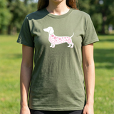 Dachshund Floral Silhouette Tee