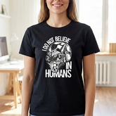 Alien Graphic Tee β "I Do Not Believe In Humans" SciβFi Skull T-Shirt