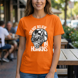 Alien Graphic Tee — "I Do Not Believe In Humans" Sci‑Fi Skull T-Shirt