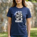 Alien Graphic Tee — "I Do Not Believe In Humans" Sci‑Fi Skull T-Shirt