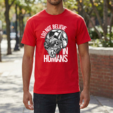 Alien Graphic Tee — "I Do Not Believe In Humans" Sci‑Fi Skull T-Shirt