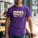 True Story Christmas Tee - Nativity & Festive Trees Holiday T-Shirt