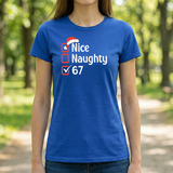 Christmas Checklist Tee – "Nice, Naughty, 67" Funny Holiday T‑Shirt