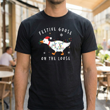 Festive Goose on the Loose Christmas Tee