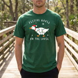 Festive Goose on the Loose Christmas Tee