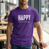 Happy Holidays Tee — Minimal Holiday Greeting T-Shirt