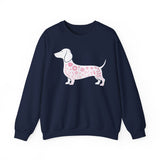 Dachshund Floral Sweatshirt — Pink Sausage Dog Crewneck