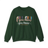 Crewneck Sweatshirt — "If You Know, You Know" Retro Stripe Graphic