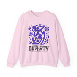 Equality Abstract Crewneck Sweatshirt — Purple Graphic Protest Design