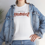 Happy Halloween Unisex Heavy Cotton Tee, Spooky Shirt, Fall Fashion, Pumpkin Tee, Halloween Costume, Gift for Halloween Lovers