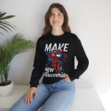 Make New Discoveries Crewneck Sweatshirt — Skull Explorer Graphic Pullover