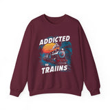 Addicted to Trains Sweatshirt – Vintage Steam Locomotive Crewneck