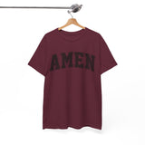 Amen Graphic Tee — Vintage Black Text Christian T‑Shirt