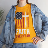 Faith Over Fear American Flag Cross T‑Shirt