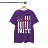 Faith Over Fear T-Shirt — Christian American Flag Cross Tee
