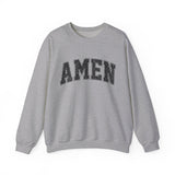 Amen Crewneck Sweatshirt — Vintage Distressed Faith Pullover