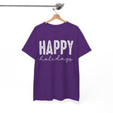 Happy Holidays Tee — Minimal Holiday Greeting T-Shirt