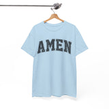 Amen Graphic Tee — Vintage Black Text Christian T‑Shirt