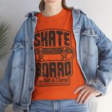 Skateboard Enthusiast Tee, Unisex Heavy Cotton Tee with Skateboard Design, Perfect for Skaters, Casual Wear, Gift for Skateboarding Lovers