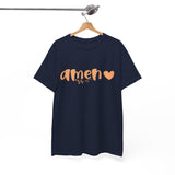 Amen Heart T‑Shirt — Faith Graphic Tee with Script "Amen" and Heart