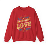 Crewneck Sweatshirt — "All You Need Is Love" Vintage Floral Design