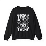 Halloween Skeleton Sweatshirt - Trick or Treat Outfit, Unisex Fall Apparel, Spooky Season Gear, Halloween Costume Alternative