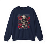 Skull & Roses 'Addicted' Crewneck Sweatshirt — Born to Be Brave Gothic Coffee Lover Pullover