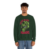 Alien Graphic Sweatshirt — "I Do Not Believe in Humans" Crewneck