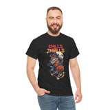 Halloween Skateboard Tee, Chills and Thrills Graphic T-Shirt, Unisex Cotton Shirt, Fall Fashion, Halloween Costume, Gift for Skaters