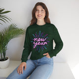 New Year Crewneck Sweatshirt — Retro Neon 'new year' Graphic