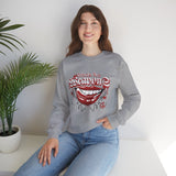 Crewneck Sweatshirt — Red Grin Graphic "Words Are" Streetwear