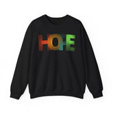 Colorful 'HOPE' Unisex Sweatshirt | Cozy Crewneck for Daily Comfort, Perfect Gift for Friends, Birthdays, Hopeful Spirit