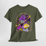 Cosmic Wizard Tee, Celestial Art Shirt, Unisex Heavy Cotton Tee, Astrology Gift, Space Design Apparel, Unique Graphic T-Shirt