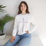 Faith Over Fear Crewneck Sweatshirt — Minimal Cross Inspirational Christian Sweatshirt