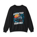 Addicted to Trains Sweatshirt – Vintage Steam Locomotive Crewneck