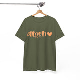 Amen Heart T‑Shirt — Faith Graphic Tee with Script "Amen" and Heart
