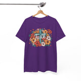 Faith Floral T-Shirt — Vintage Cross & Flowers Christian Tee