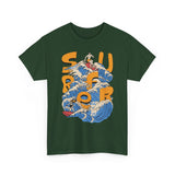 Surfer Wave Unisex Heavy Cotton Tee, Beach Vibes Shirt, Cool Gift for Surfers, Summer Style, Ocean Lover Tee, Fun Casual Wear
