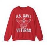 U.S. Navy Veteran Crewneck Sweatshirt - Distressed Anchor & Eagle Design