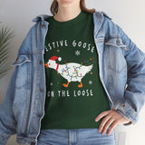 Festive Goose on the Loose Christmas Tee