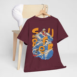 Surfer Wave Unisex Heavy Cotton Tee, Beach Vibes Shirt, Cool Gift for Surfers, Summer Style, Ocean Lover Tee, Fun Casual Wear