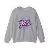 New Year Crewneck Sweatshirt — Retro Neon 'new year' Graphic