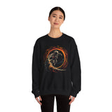 Astronaut Surfing Crewneck Sweatshirt — Space Skateboarder Cosmic Wave Design